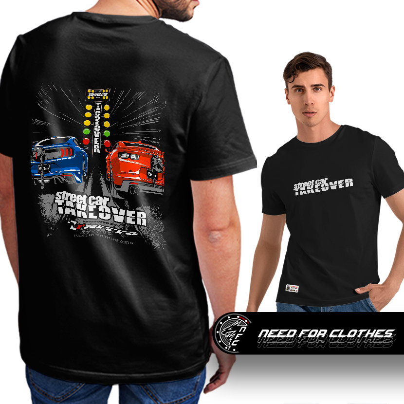 Camiseta Street Car Takeover Drag Racing Mustang Camaro Christmas Tree 1320 Video Street Racing