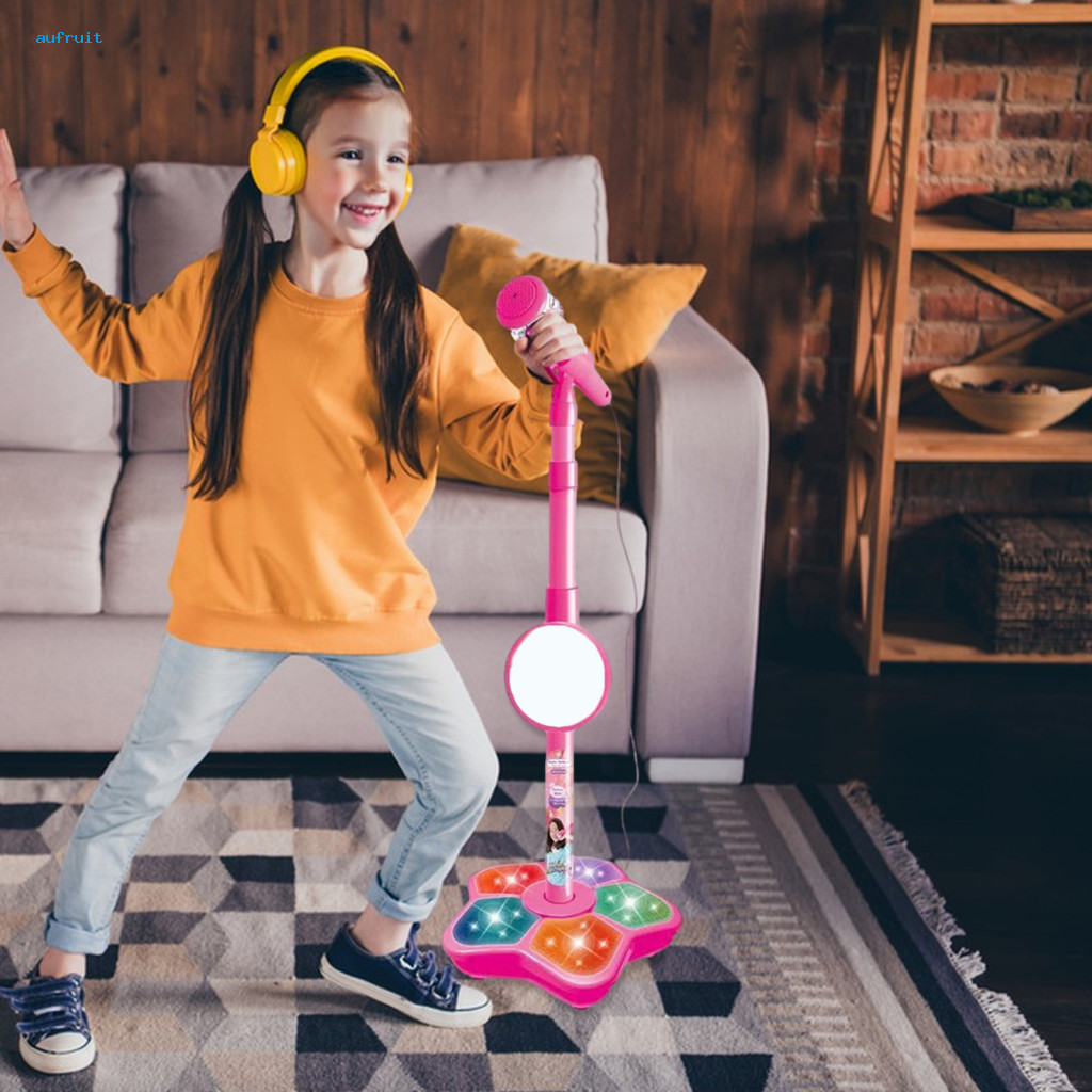 Children Singing Toy Battery Powered Microphone Kids Karaoke with Stand Battery-powered Mic for Toddlers Boys Girls Led