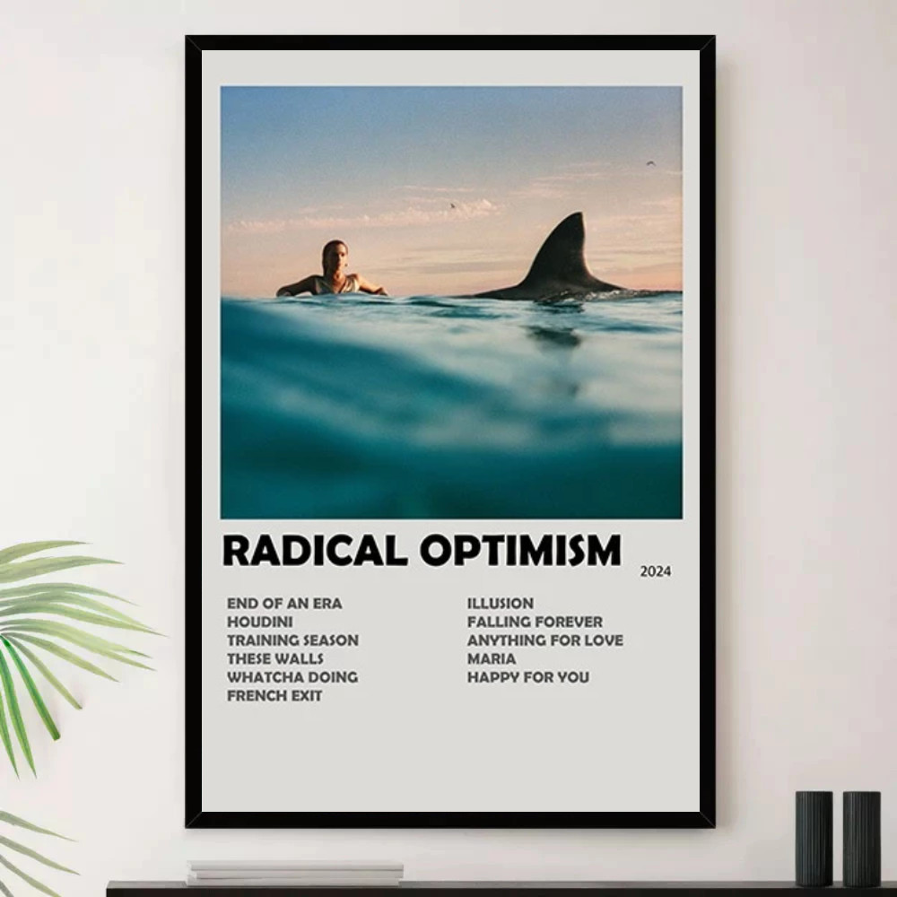 Quadro Placa Decorativa Música Internacional Dua Lipa Pop e Dance Pop Álbuns com Moldura