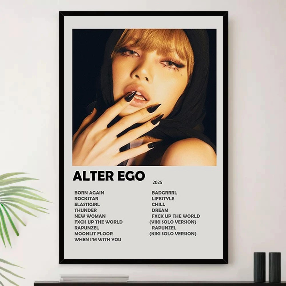 Quadro Placa Decorativa Música Internacional Lady Gaga Pop e Dance Pop Álbuns com Moldura