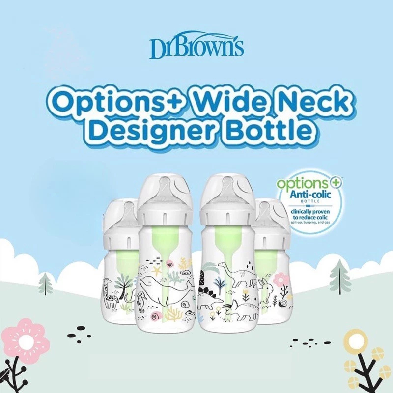 Dr . Browns's PP Opção + Wideneck Designer Garrafa Decoração 150ml E 270ml/De Leite