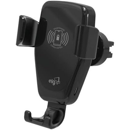 Suporte Veicular com Carregador Wireless 10W ELG Automático para Celular 4.5” a 7” Giratório 360º CH360WA