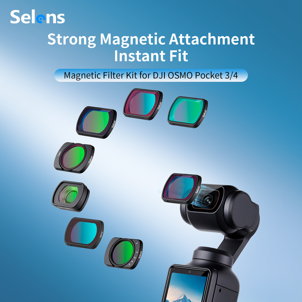 Kit De Filtro De Lente Selens Para DJI Osmo Pocket 3/4 AF Nano Revestimento Antiincrustante 0.72x Grande Angular/CPL/ND/