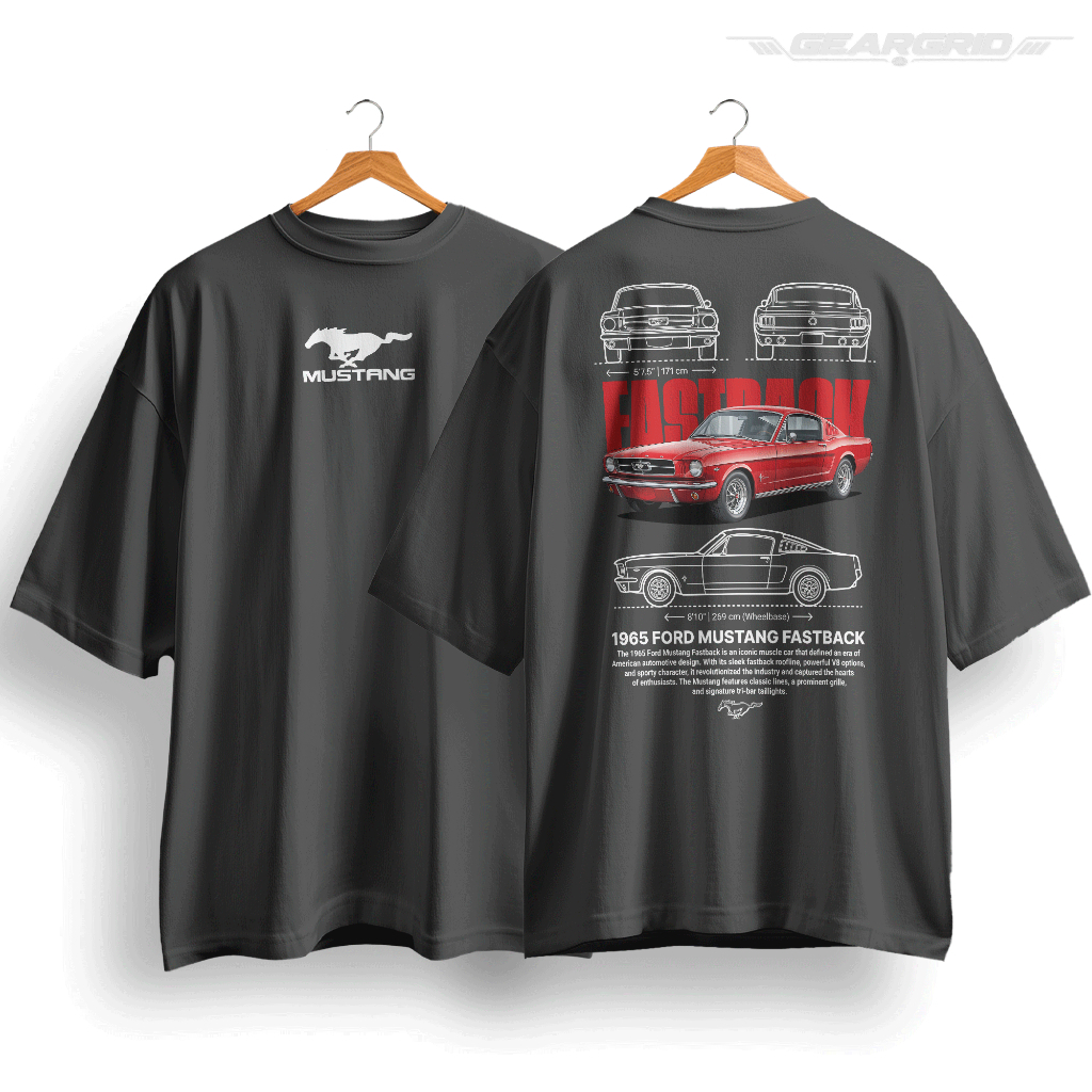 Camiseta Ford Mustang Fastback 100% Algodão Envio Imediato Oversized Unissex