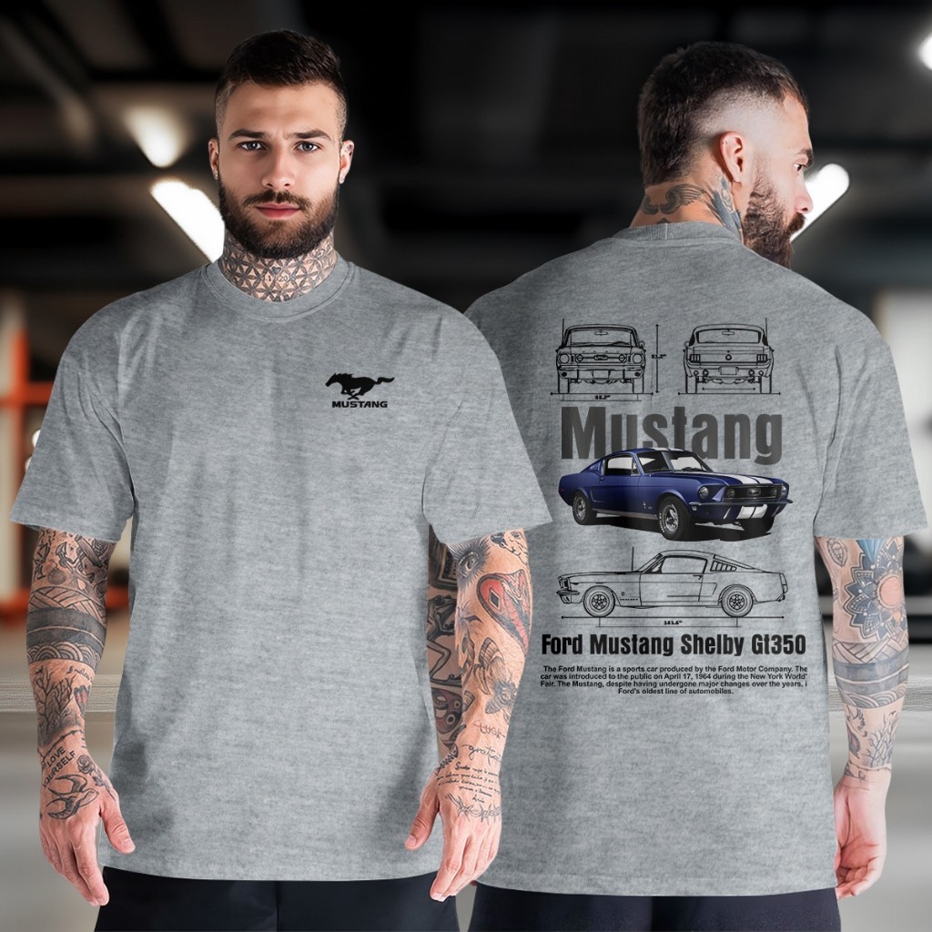 Camiseta De Algodão Preta Ford Mustang Shelby Gt350 Antigos Promoção