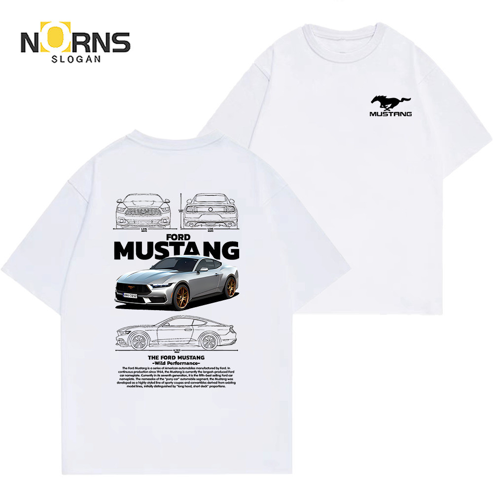 Camiseta Unissex Oversized Plus Size Feminina Masculina Unissex Ford Mustang, 100% Algodão, Estilo Casual