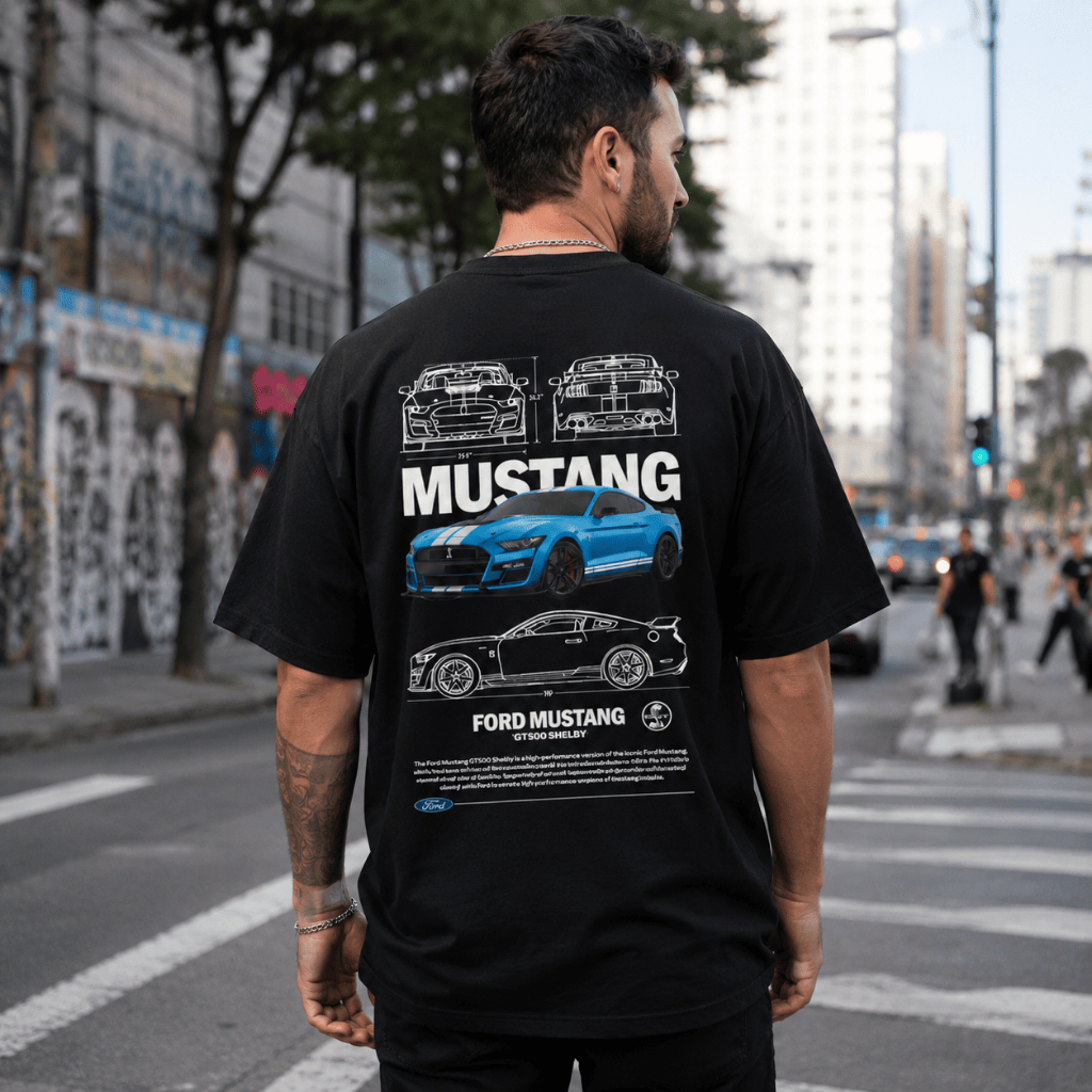Camiseta Ford Mustang Estilo Oversized Streetwear Camisa Unissex 100% Algodão Premium Várias Estampas T-shirt Feminina