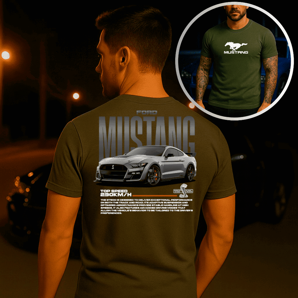 Camisa Mustang Shelby Ford Carro Camiseta Streetwear Masculina 100% Algodão Premium Carros