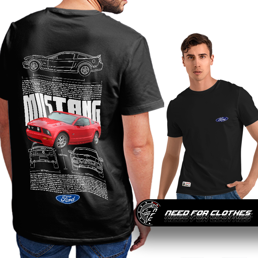 Camiseta Ford Mustang, Carros Clássicos, Automobilismo, Velocidade, Algodão
