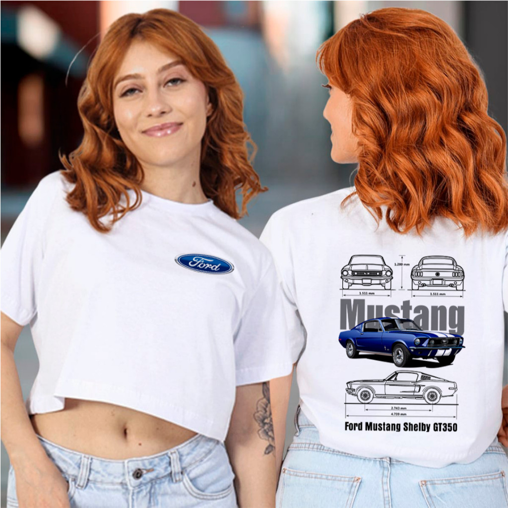 Blusa Cropped Ford Mustang Shelby Carro Esportivo
