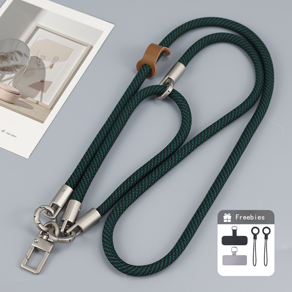 Cordão De Nylon Listrado Multidirecional 3 Em 1 Alça De Pulso De Pescoço Crossbody Para Chaves De Telefone Com Crachá De