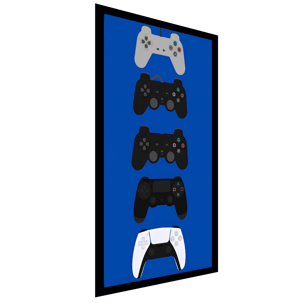 Quadro Decorativo Poster Joystick evolution Playstation 33x60cm