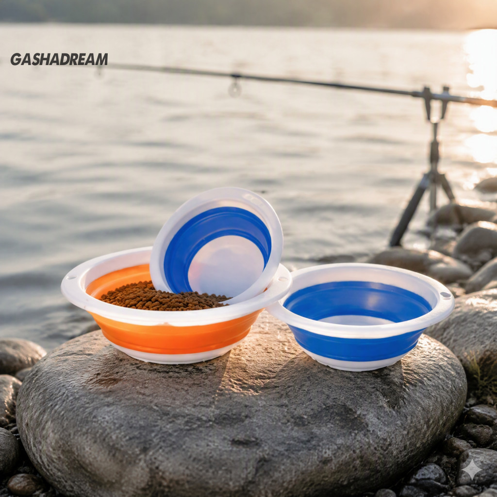 Multi Purpose Fishing Basin Collapsible Bait Foldable Silicone – Portable Lure Bowl Lightweight for Angling for Southe