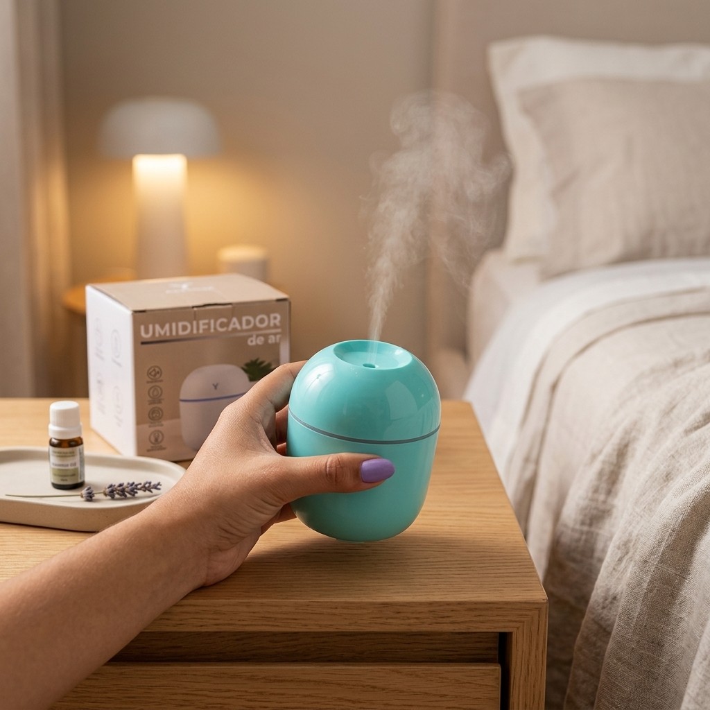 Mini Difusor E Umidificador De Ar Facial Nano Mist Hidratante De Pele Silencioso Com Lampada Led RGB Usb 220ml