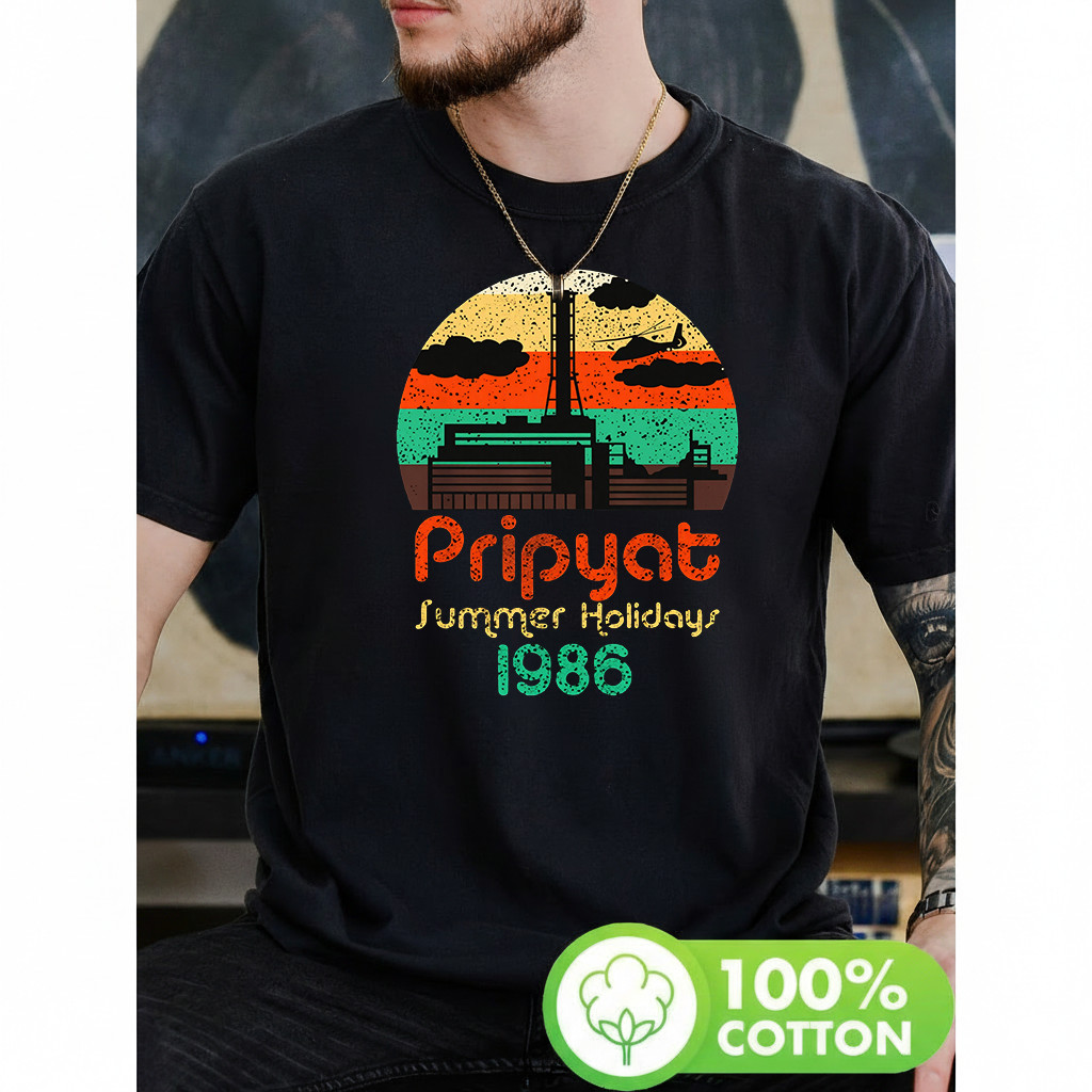 Camiseta Masculina Pripyat Summer Holidays 1986 Moderna Atemporal Estilosa Retrô