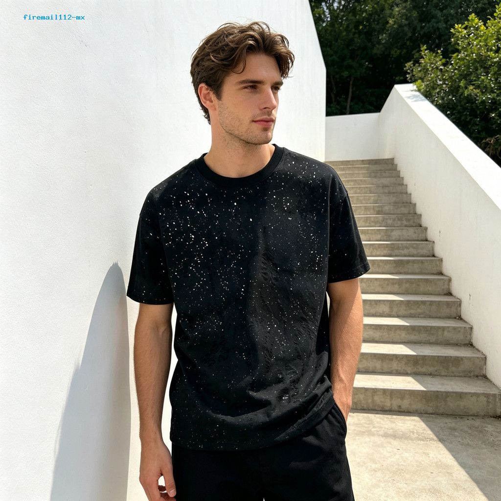 Men T-shirt Casual Men's Stylish Shabby Loose Fit Summer Tee Sparkling Party Holiday Streetwear Perfect for Southeast As