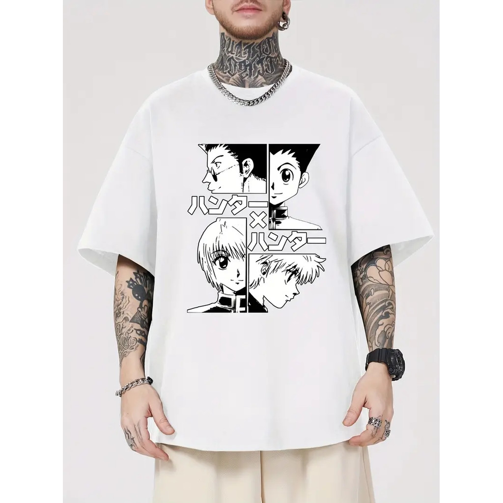 Camiseta Unissex Manga Japonês Quadrinhos Print Algodão Confortável Estilosa Moderna Moda Casual
