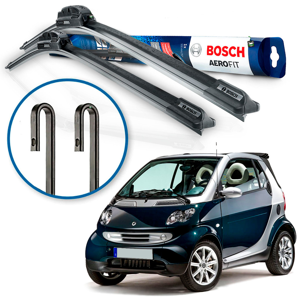 Par Palheta Limpador Parabrisa Bosch Smart Fortwo Cabrio 2004 2005 2006 2007