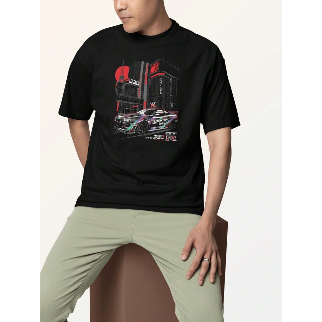 Camiseta Camisa Masculina Unissex  Streetwear Gola Redonda Estampa Grande - Car Carro W12