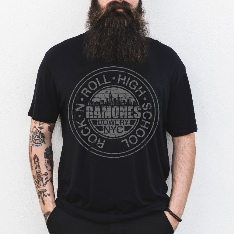 Camiseta Ramones Rock In Roll High School Banda de Rock 100% Algodão