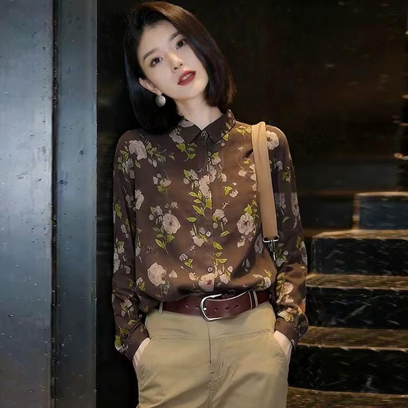 [Promoção por tempo limitado] 2026 Novo estilo elegante exclusivo Super lindo temperamento High-End camisa de Chiffon Fl