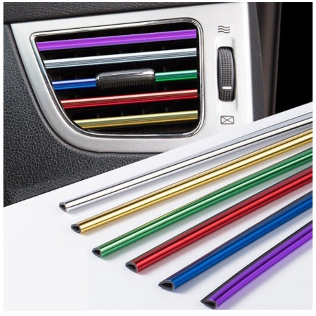 kit 10 pecas 20 Cm universal car Saída De Ar Condicionado Decorativo U Forma Tiras Guarnição Decoração  Modificação