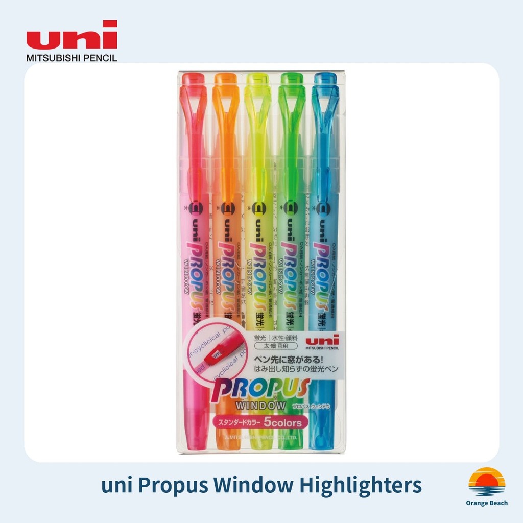 uni Propus Window Marca Texto Kit 5 Cores/Standard Soft Basic Light Smoke/Grosso e Fino