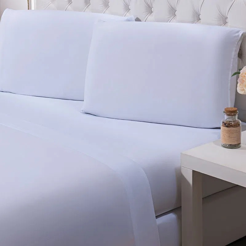 Jogo Cama Niazitex Percal Soft 300 Basics Queen Branco 4Pçs