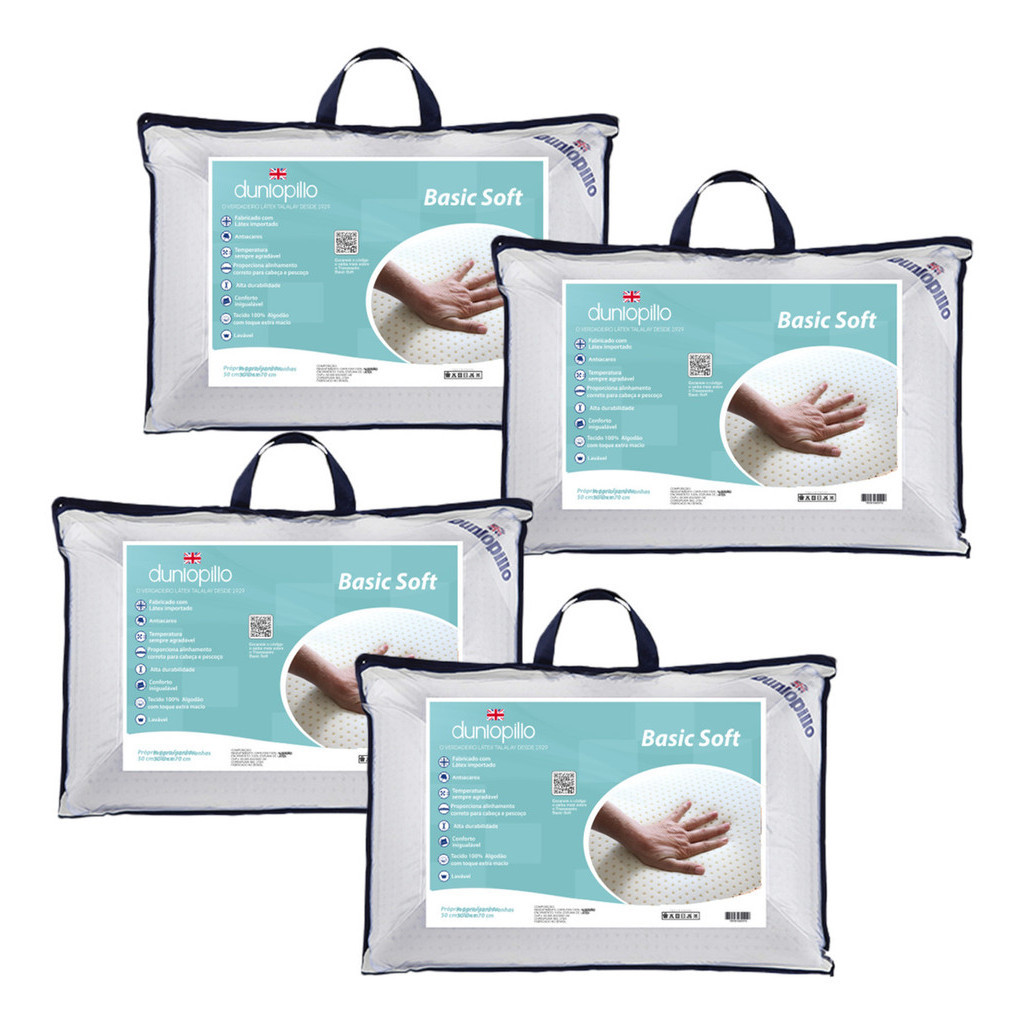 Kit 4  Travesseiros Basic Soft