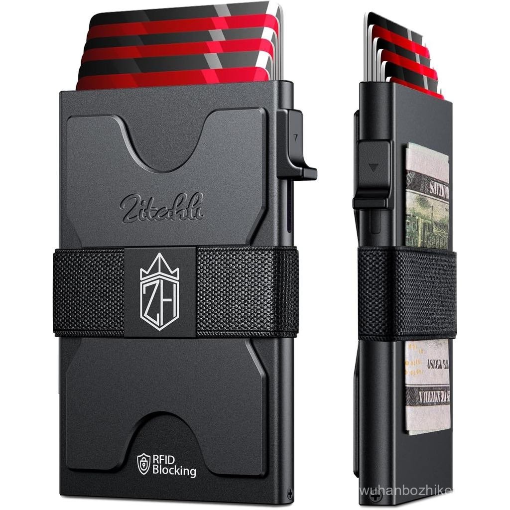 Carteiras Porta-Cartões Zitahli para Homens - Carteira Slim com Capacidade para 6+6 Cartões, Porta-Cartões de Metal, Car