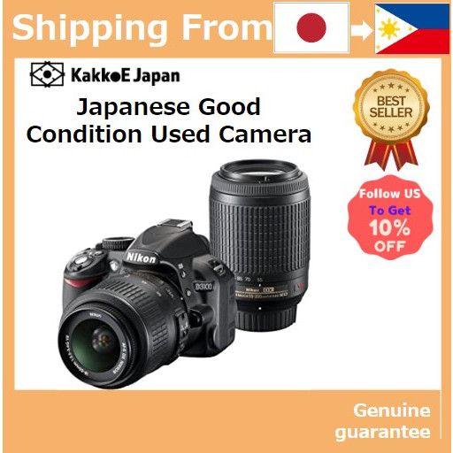 Câmera Digital SLR Nikon D3100 Pre-loved (Usada Japão) - Kit Duplo Zoom D3100WZ200 com Lentes AF-S DX NIKKOR 18-55mm f/3.5-5.6G VR e AF-S DX NIKKOR 55-200mm f/4-5.6G ED VR - Perfeita para Iniciantes e Entusiastas da Fotografia, Alta Qualidade de...