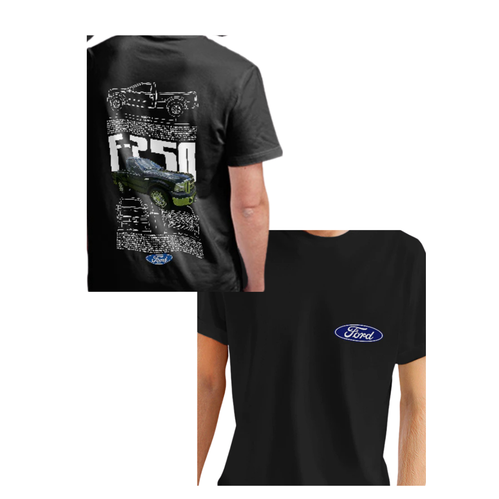Camiseta Ford F-250, Carros Clássicos, Automobilismo, Velocidade, Algodão