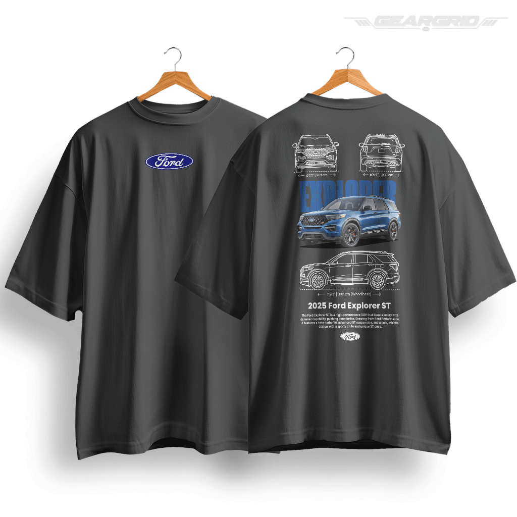 Camiseta Ford Explorer 2025 100% Algodão Exclusiva Gearhead Oversized Unissex
