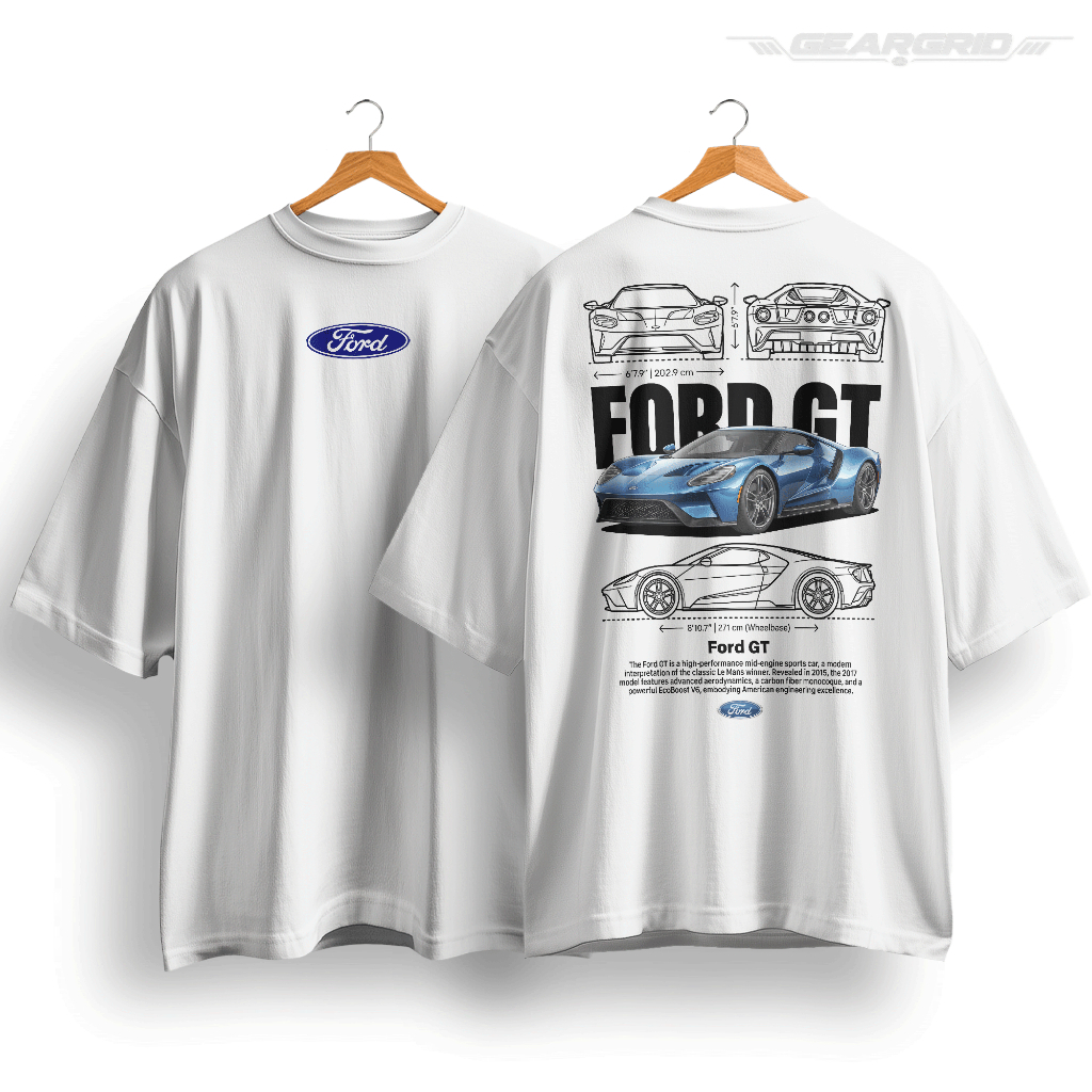 Camiseta Ford GT Sky 100% Algodão Edição Especial Oversized Premium Unissex