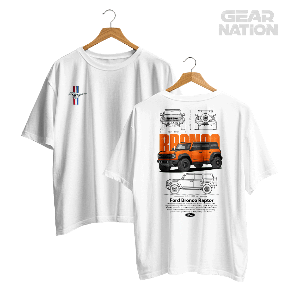 Camiseta Ford Bronco Raptor 4x4 Oversized 100% Algodão Mlaha Premium