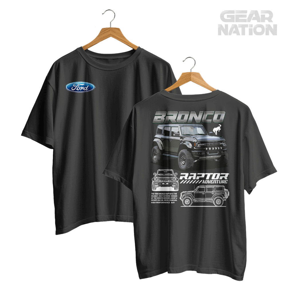 Camiseta Ford Bronco Raptor 418cv Off-Road Beast 100% Algodão Unissex Oversized