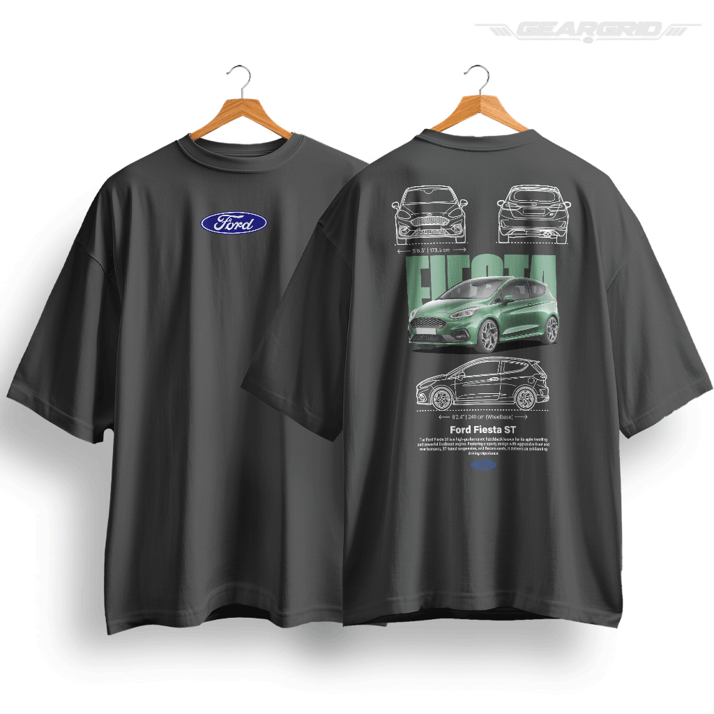 Camiseta Ford Fiesta Green 100% Algodão Gearhead Oversized Streetwear Unissex