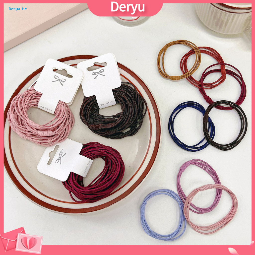 Basic Color Hair Accessory Korean Style Tie 10pcs Women Ties Elastic Bands Strong Toughness Small Ponytail Holders for D