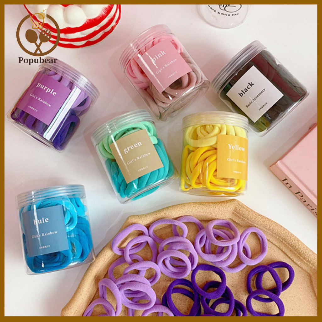 No Slip Hair Band Elastic Tie 50pcs Women Ties Set Vibrant Colors High Elasticity Strong Hold Ponytail Holders Damage Ba