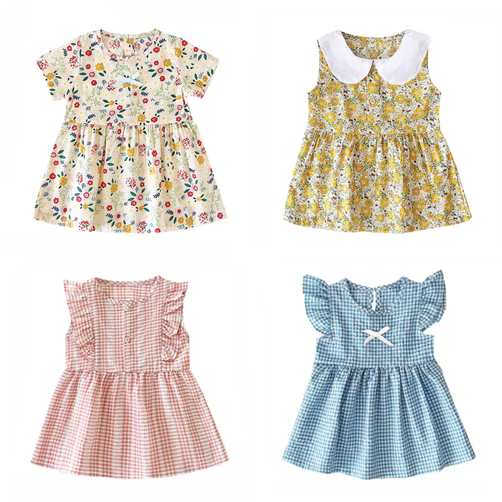 Vestido Infantil Moda Verão Meninas Vestido Casual Holiday Kids Meninas Roupas Fofas