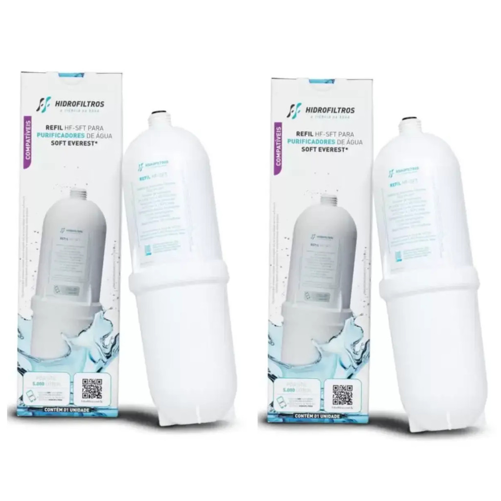 KIT 02 UN Refil HF-SFT Compativel purificadores Everest Soft