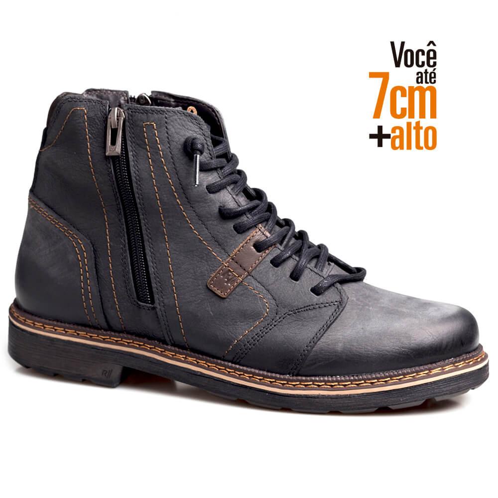 Bota Everest Alth Couro Rafarillo Aumenta Altura 7cm