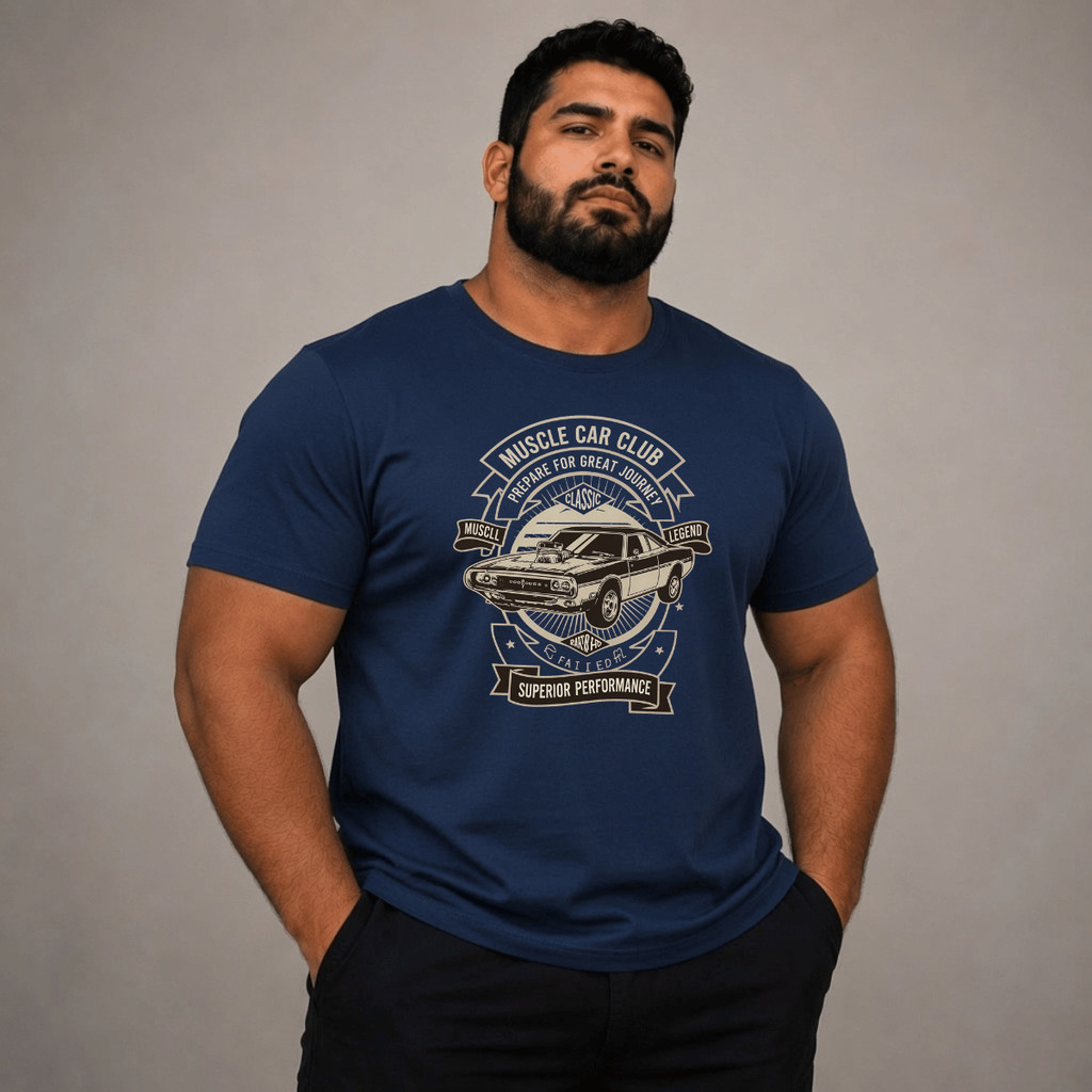 Camiseta Plus Size Masculino Estampado Muscler Car Blusa Academia Treino 100% Algodão