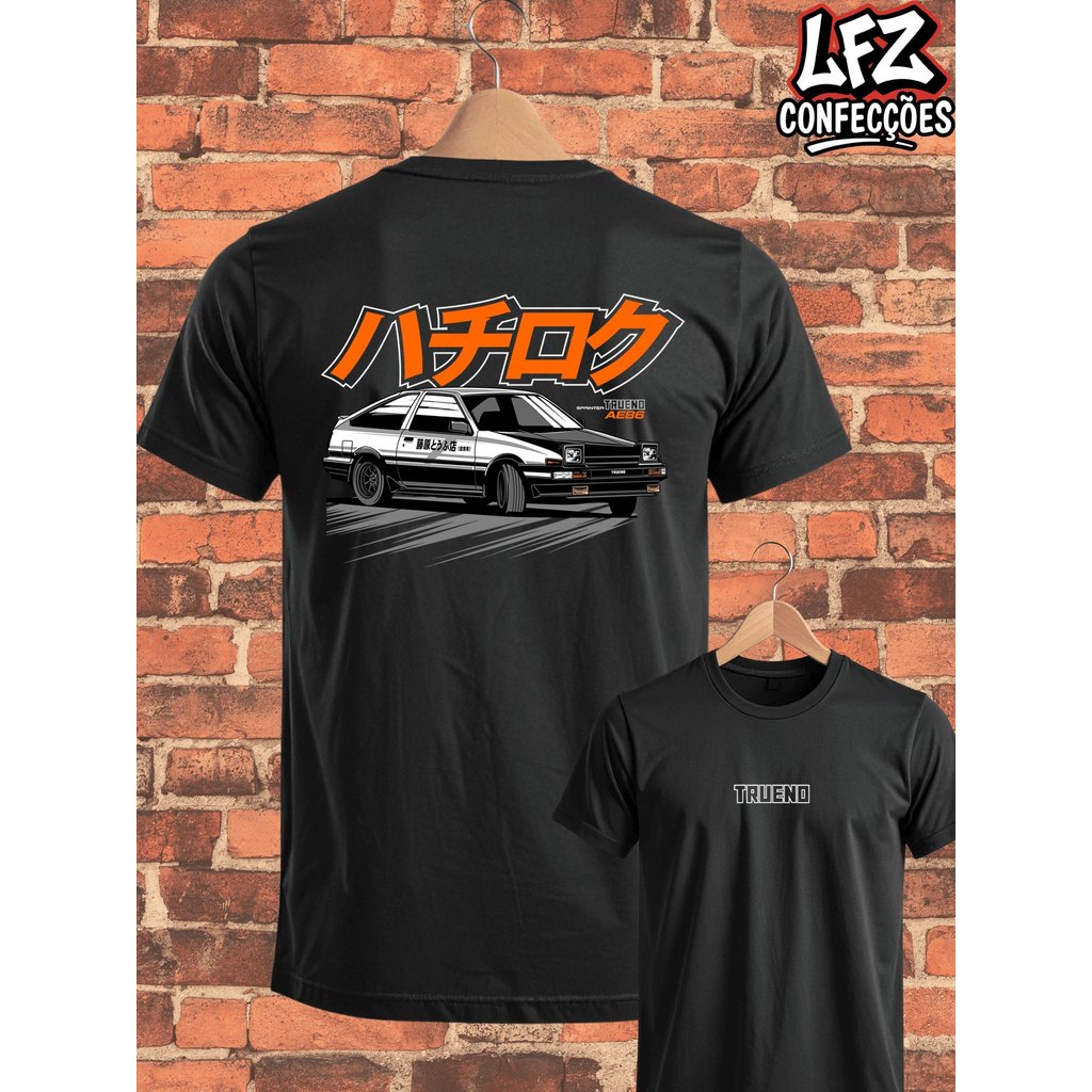Camiseta Trueno AE86 Turbo Turbina Sped Carro Car Arrancada Camisa Blusa Unissex 100% Algodão Envio Imediato!! Plus Size