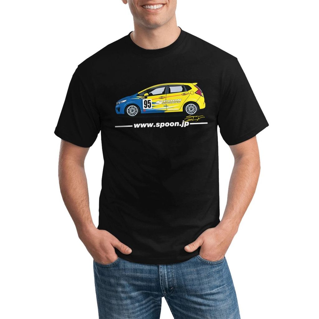 Honda Spoon Jazz Fit Ge Gd Gk Car Racing Camiseta De Algodão Ultra Versátil Plus Size Para Qualquer Temporada