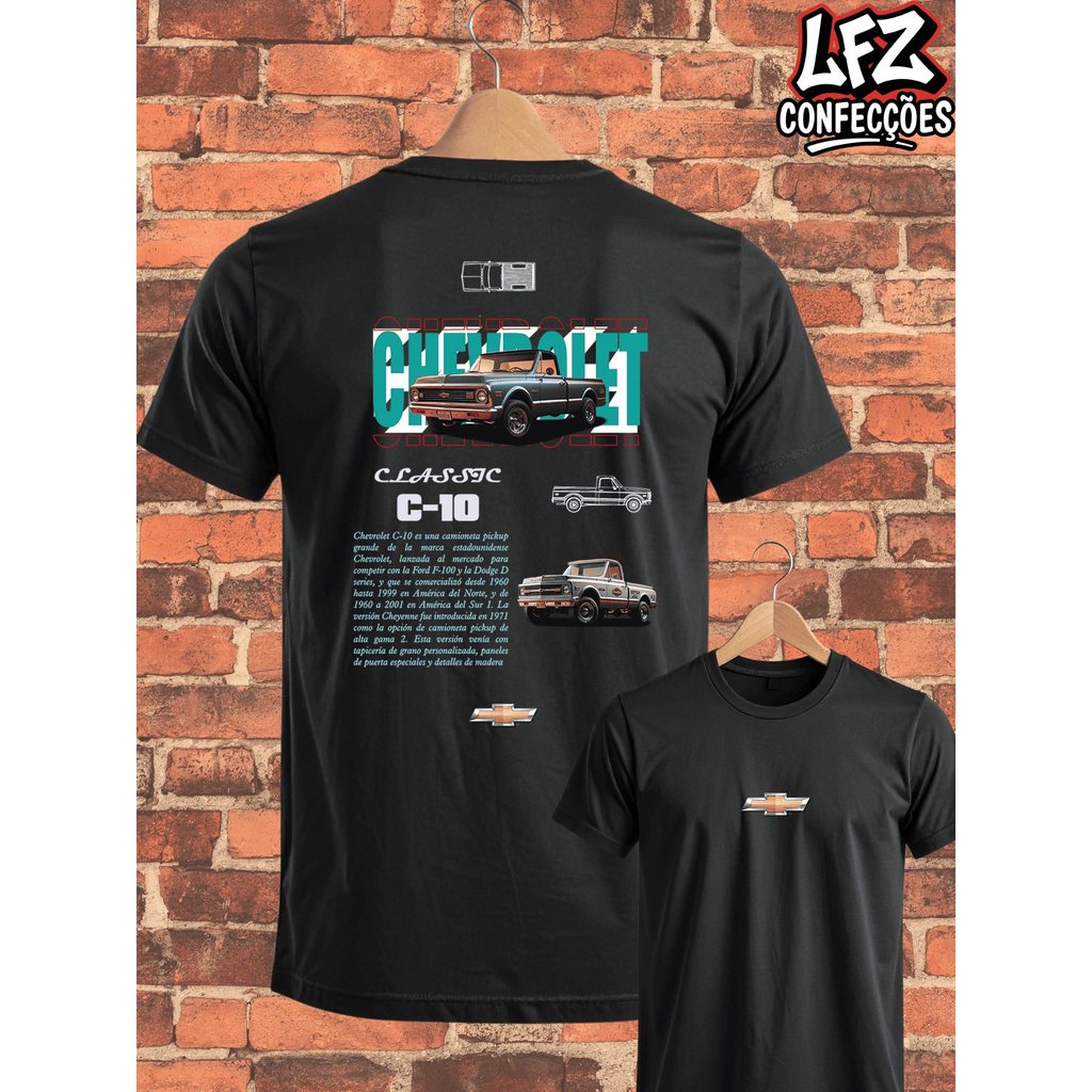Camiseta Chevrolet C-10 Turbo Car Sped Camiseta Camisa Blusa Unissex 100% Algodão Lançamento Envio Imediato!! Plus Size