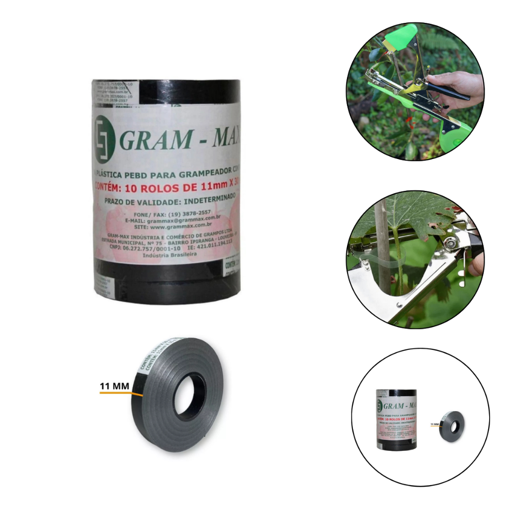 Fita Plastica Preta Reciclavel Alceador 1 Unidade 11mm x 30m
