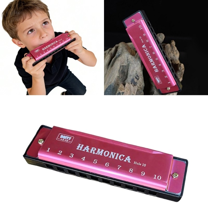YYS Premium Harmônica De 10 Buracos Com Pente De Resina De Metal E ABS Garante Notas Brilhantes Nítidas , Instrumento Mu
