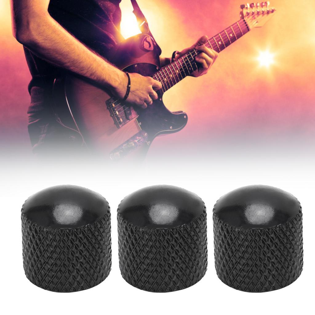3 pçs botão de controle de guitarra botões de tom de volume conjunto para baixo elétrico material abs de metal premium