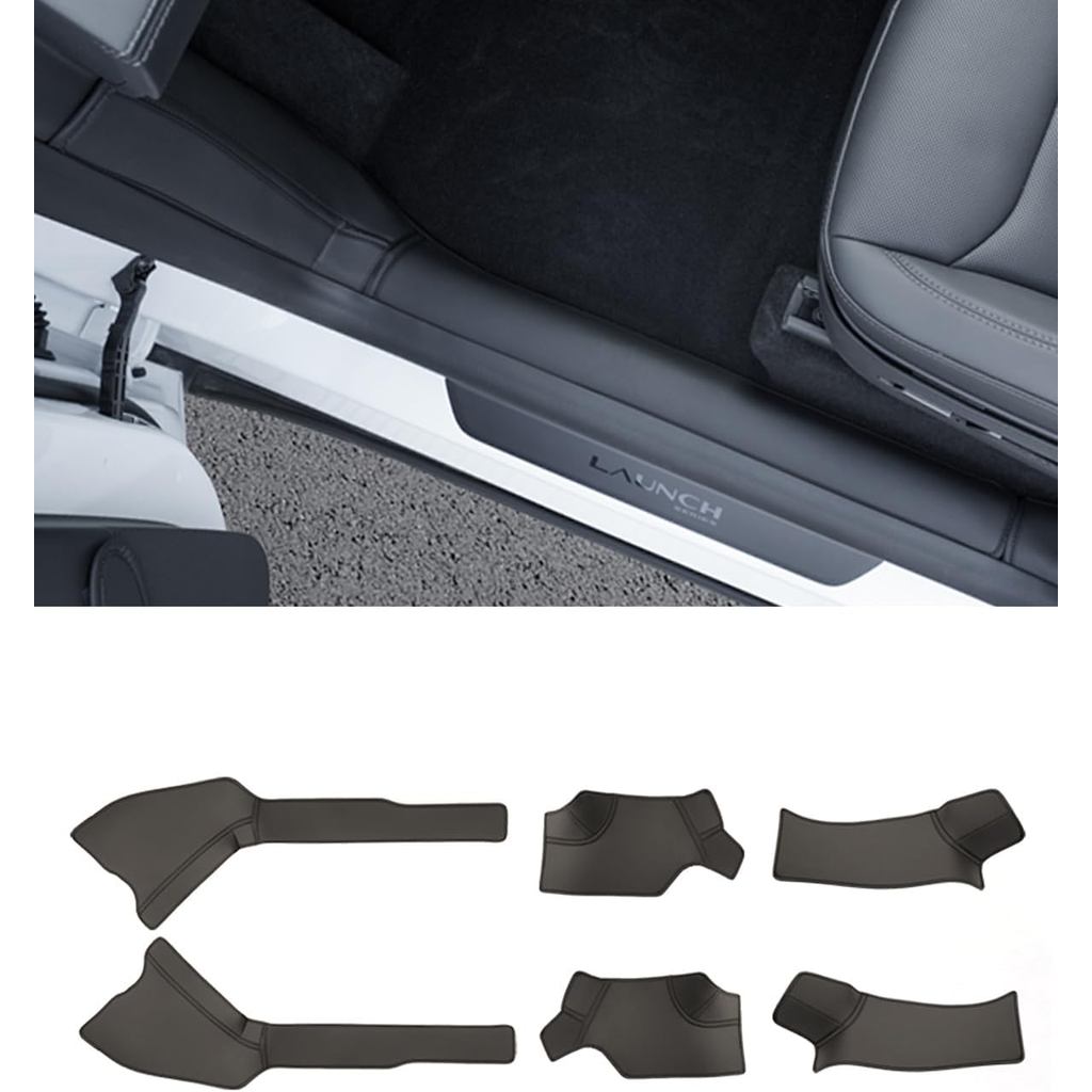 Protetor de Soleira de Porta Juniper para Model Y, Protetor de Soleira de Porta em Tecido de Couro para Model Y de 5 Lug